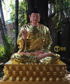 tuong phat bon su thich ca mau ni niem hoa vi tieu bang nhua composite dat vang 11