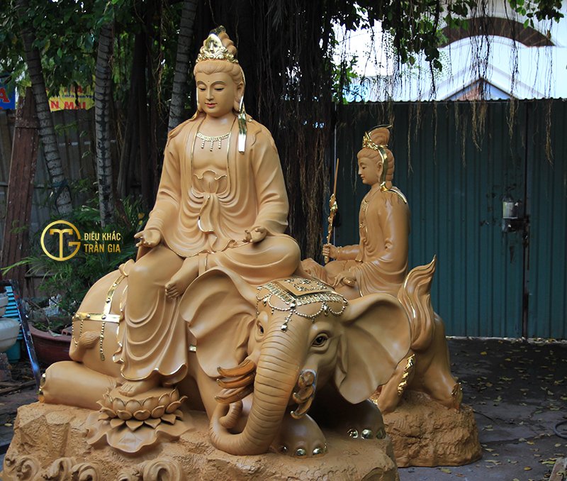 Tượng Bồ Tát Văn Thù và Phổ Hiền
