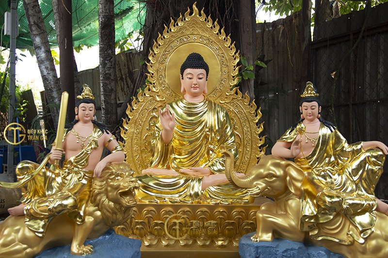 Tượng Bồ Tát Văn Thù và Phổ Hiền
