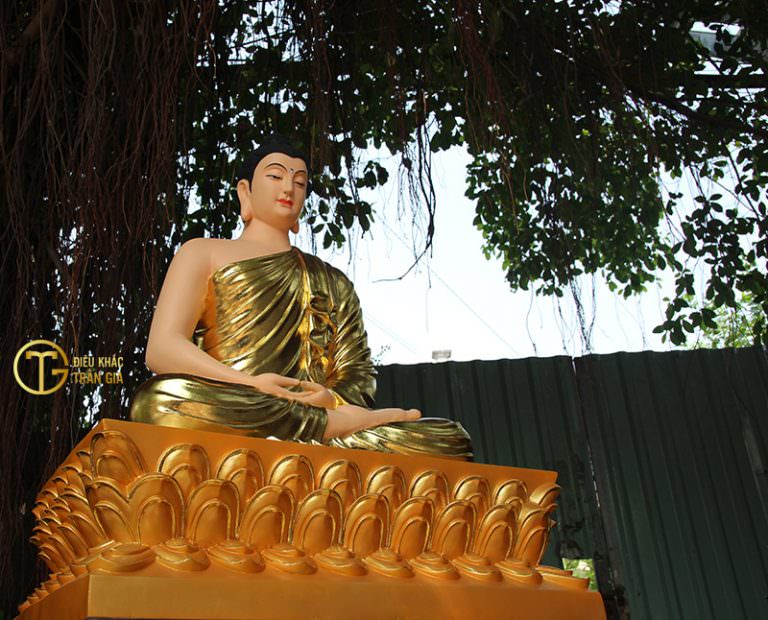 tuong phat bon su thich ca mau ni nhua poly composite dat vang 1 1