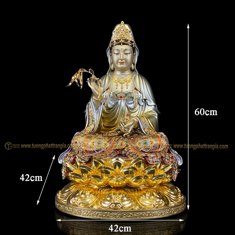 tuong phat ba quan the am ngoi dai sen bang dong cao cap 7