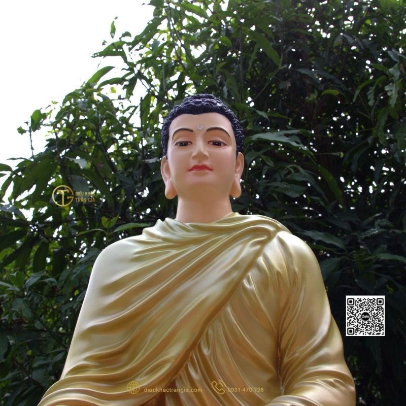 Hình ảnh mẫu Tượng Bổn Sư ấn địa xúc 80cm xanh