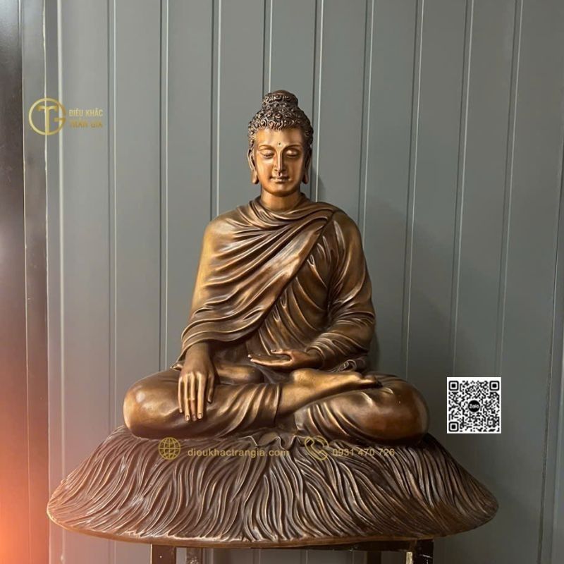 Hình ảnh mẫu Tượng Bổn Sư bằng đồng 60cm