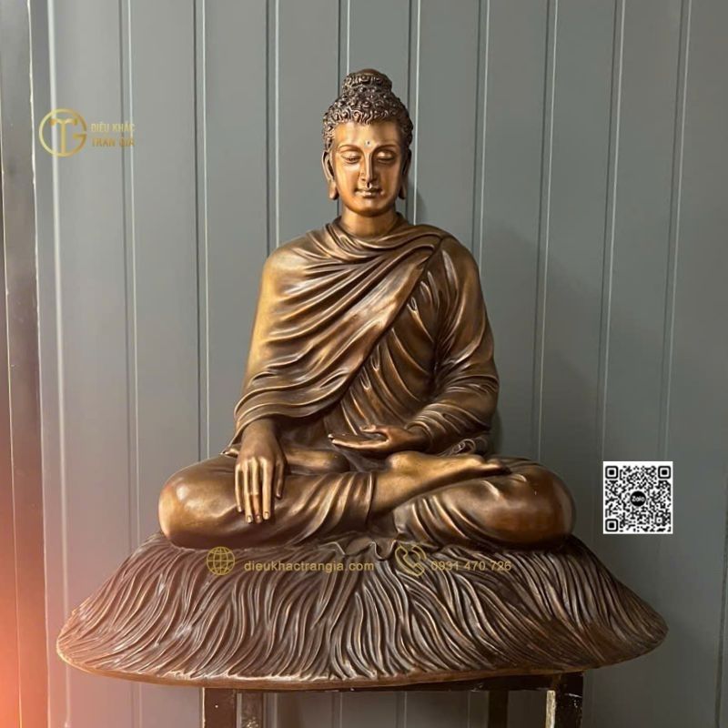 Hình ảnh mẫu Tượng Bổn Sư bằng đồng 60cm