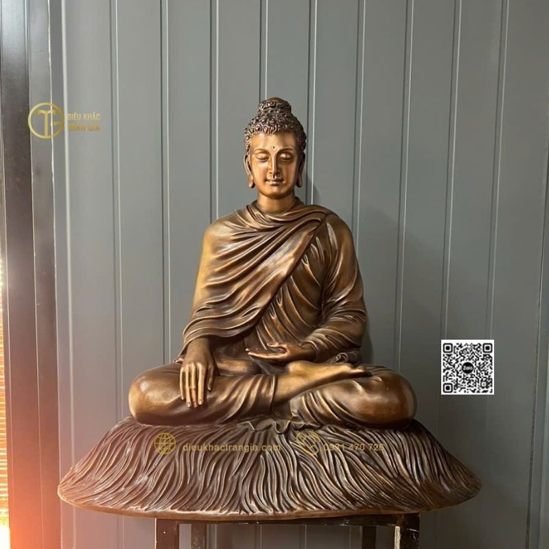 Hình ảnh mẫu Tượng Bổn Sư bằng đồng 60cm