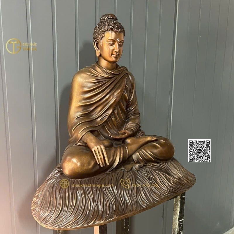 Hình ảnh mẫu Tượng Bổn Sư bằng đồng 60cm