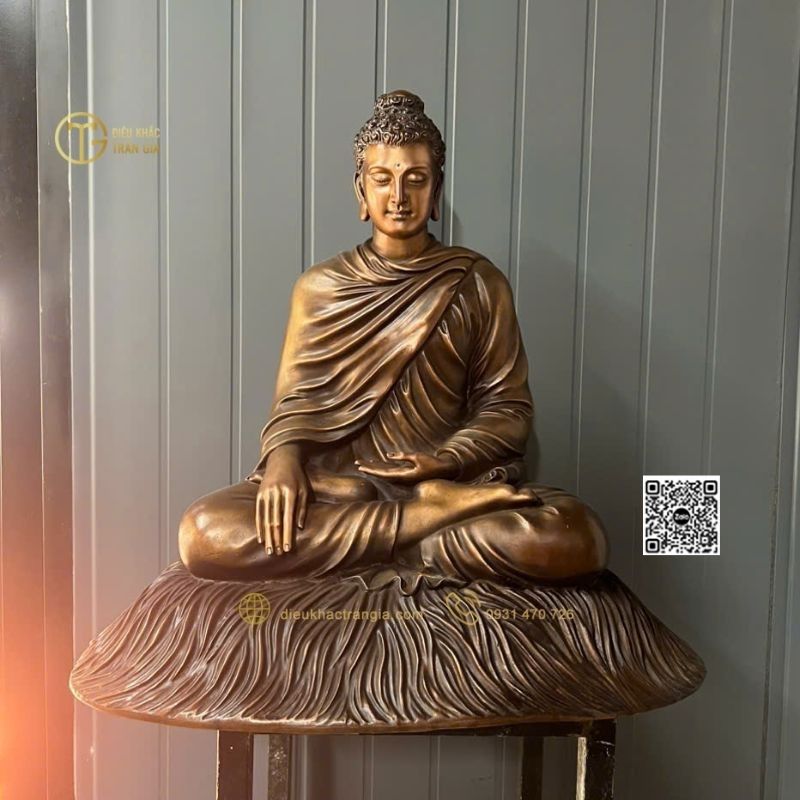 Hình ảnh mẫu Tượng Bổn Sư bằng đồng 60cm