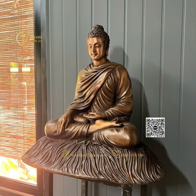Hình ảnh mẫu Tượng Bổn Sư bằng đồng 60cm