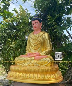 Tượng Bổn Sư thiền 60cm dát vàng