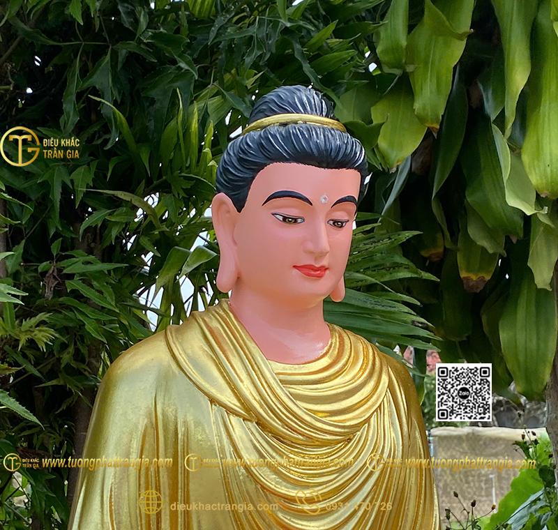 Hình ảnh mẫu Tượng Bổn Sư thiền 60cm dát vàng