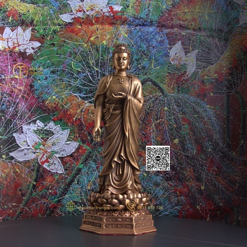 Hình ảnh mẫu Tượng Phật A Di Đà bằng đồng