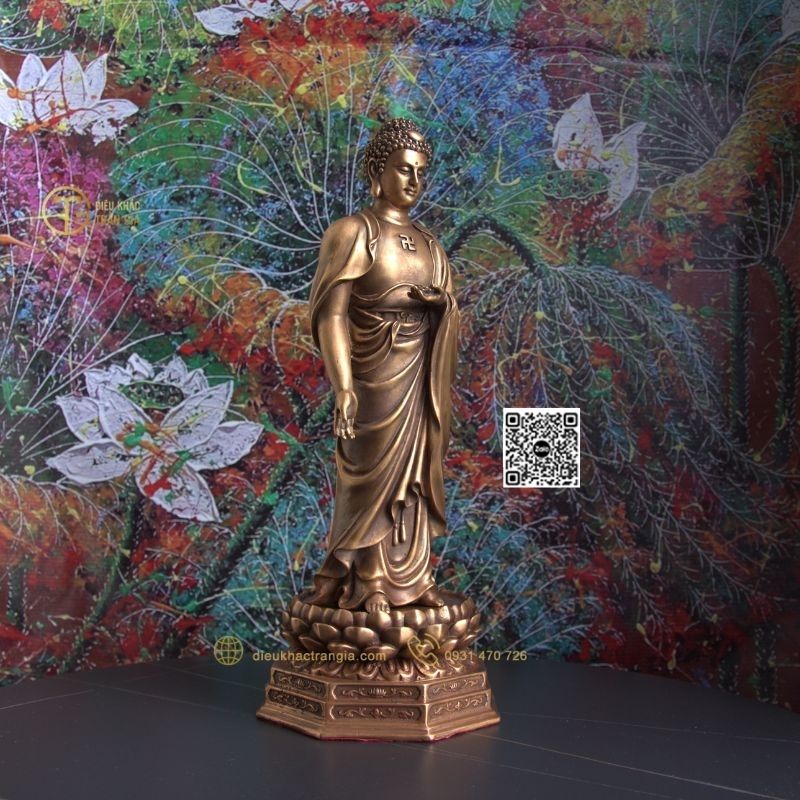 Hình ảnh mẫu Tượng Phật A Di Đà bằng đồng