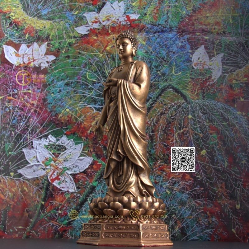 Hình ảnh mẫu Tượng Phật A Di Đà bằng đồng