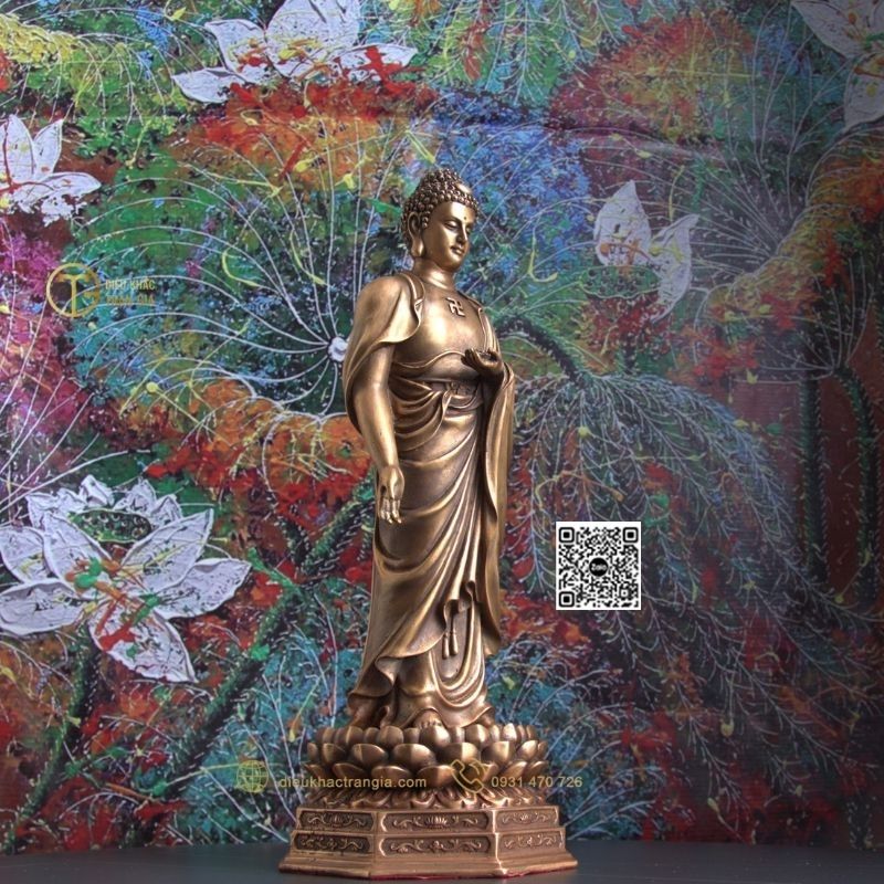 Hình ảnh mẫu Tượng Phật A Di Đà bằng đồng