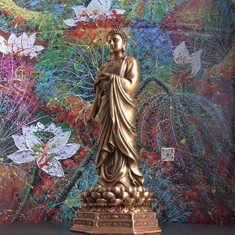Hình ảnh mẫu Tượng Phật A Di Đà bằng đồng