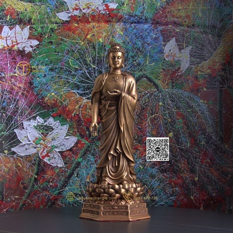 Hình ảnh mẫu Tượng Phật A Di Đà bằng đồng