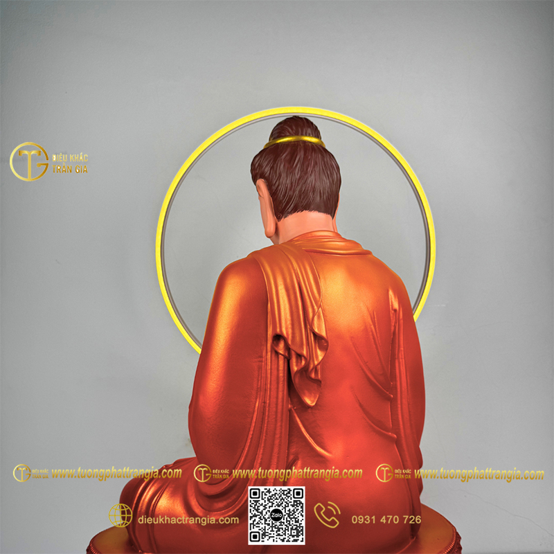 Hình ảnh mẫu Tượng Phật Thích Ca thiền 60cm áo đỏ