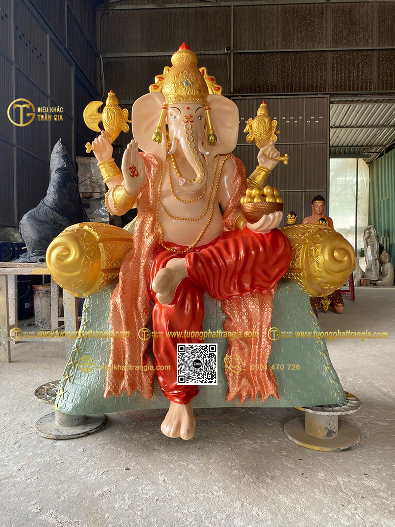 Hình ảnh mẫu Tượng Thần Voi Thái Lan Ganesha ngồi 150cm