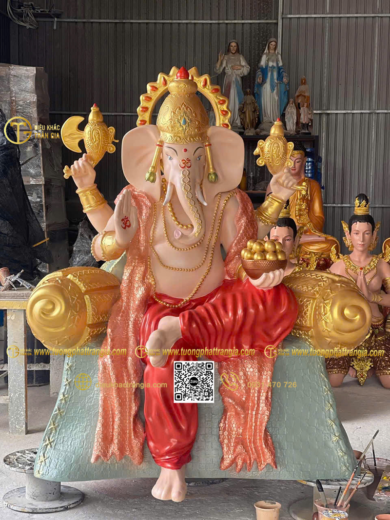 Hình ảnh mẫu Tượng Thần Voi Thái Lan Ganesha ngồi 150cm