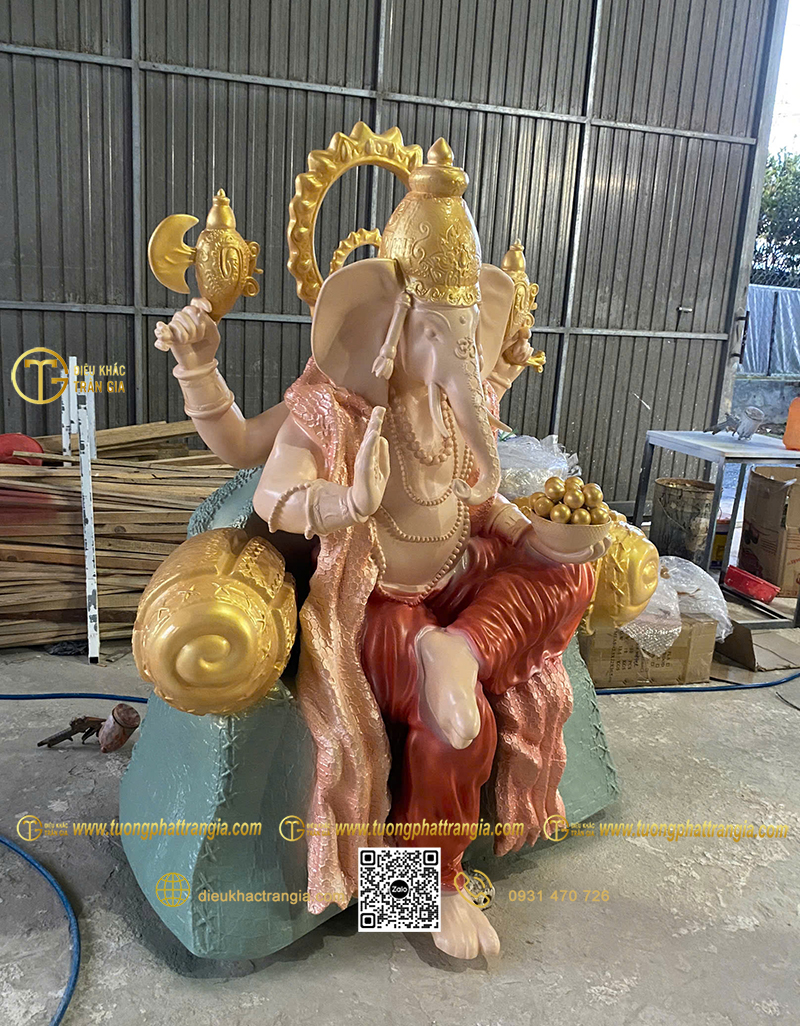 Hình ảnh mẫu Tượng Thần Voi Thái Lan Ganesha ngồi 150cm