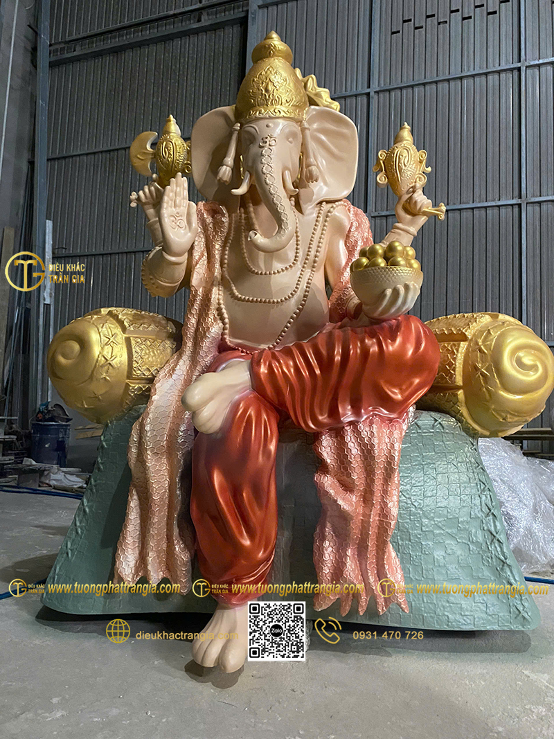 Hình ảnh mẫu Tượng Thần Voi Thái Lan Ganesha ngồi 150cm
