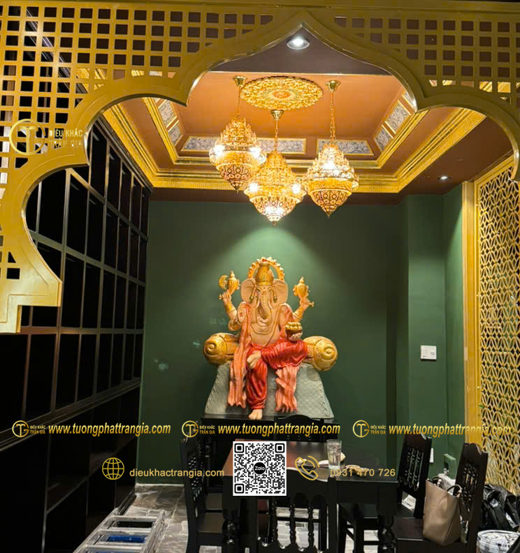 Hình ảnh mẫu Tượng Thần Voi Thái Lan Ganesha ngồi 150cm