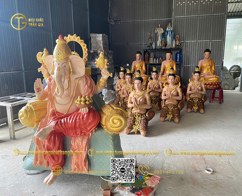 Hình ảnh mẫu Tượng Thần Voi Thái Lan Ganesha ngồi 150cm