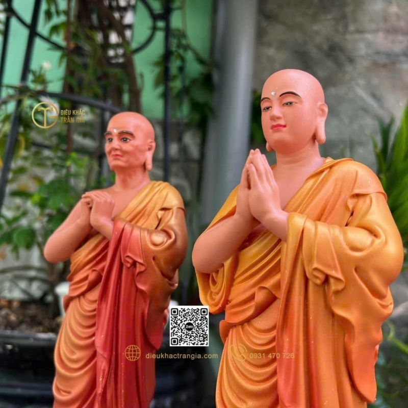 Hình ảnh Tượng tôn giả A Nan Đà - Ca Diếp