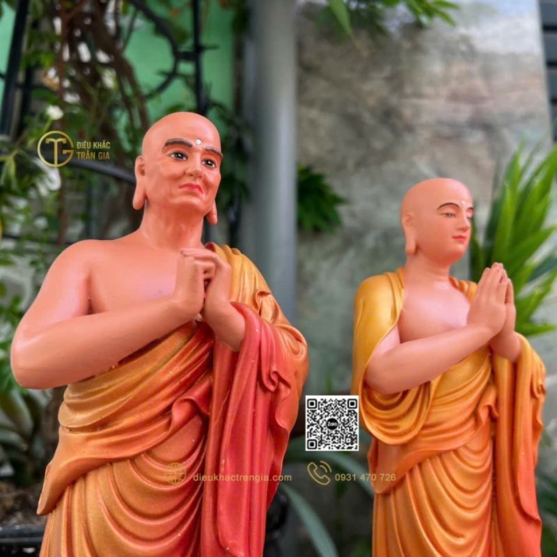 Hình ảnh Tượng tôn giả A Nan Đà - Ca Diếp