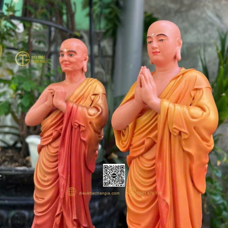 Hình ảnh Tượng tôn giả A Nan Đà - Ca Diếp