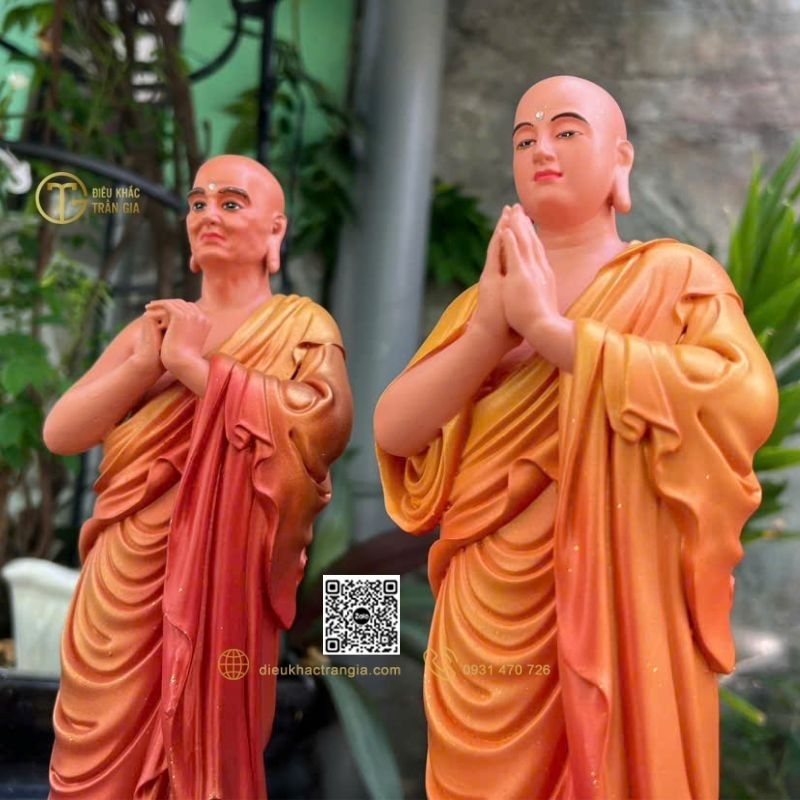 Hình ảnh Tượng tôn giả A Nan Đà - Ca Diếp