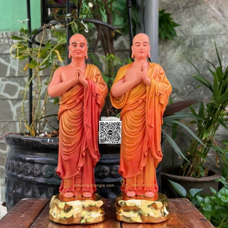 Hình ảnh Tượng tôn giả A Nan Đà - Ca Diếp