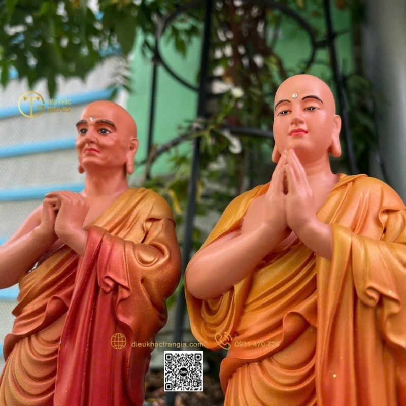 Hình ảnh Tượng tôn giả A Nan Đà - Ca Diếp