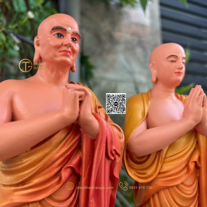 Hình ảnh Tượng tôn giả A Nan Đà - Ca Diếp