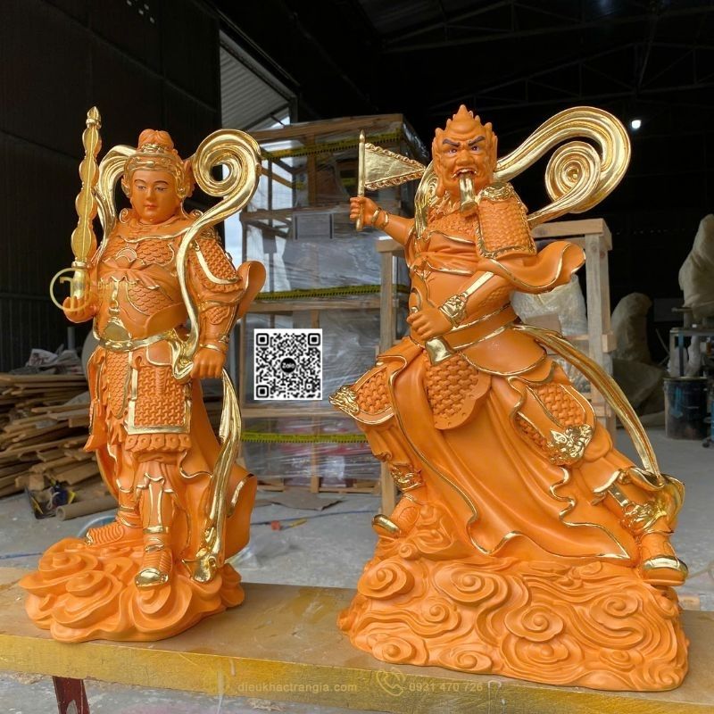 Hình ảnh mẫu Tượng 2 vị Hộ Pháp trong Phật giáo 50cm