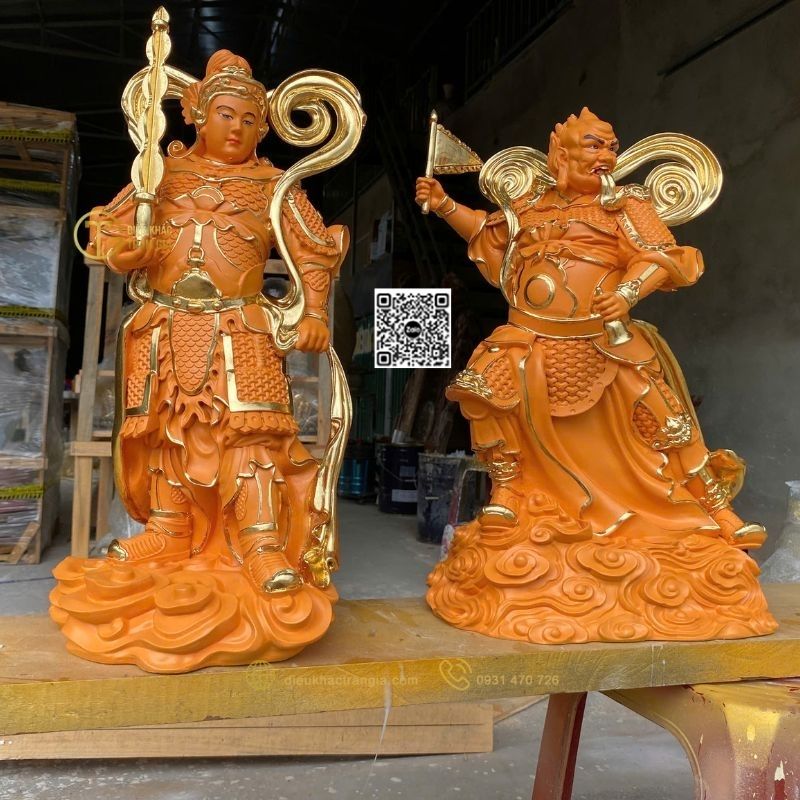 Hình ảnh mẫu Tượng 2 vị Hộ Pháp trong Phật giáo 50cm