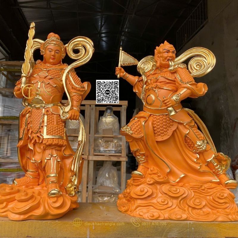 Hình ảnh mẫu Tượng 2 vị Hộ Pháp trong Phật giáo 50cm
