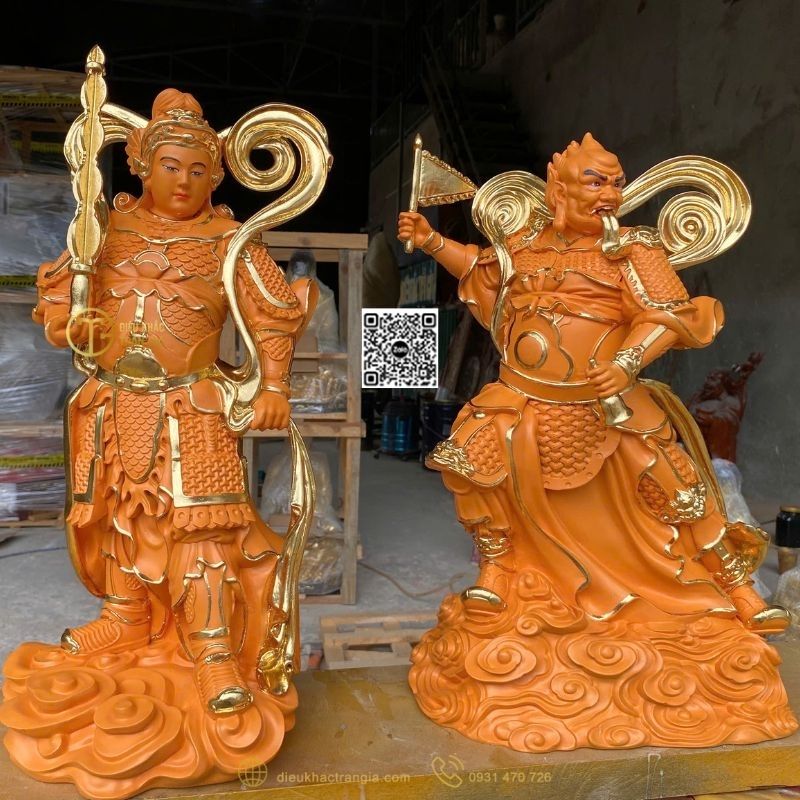 Hình ảnh mẫu Tượng 2 vị Hộ Pháp trong Phật giáo 50cm