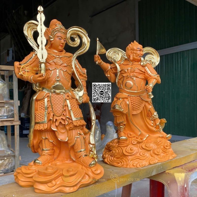 Hình ảnh mẫu Tượng 2 vị Hộ Pháp trong Phật giáo 50cm