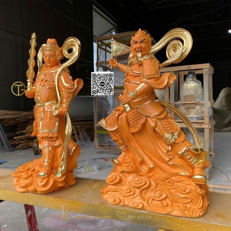 Hình ảnh mẫu Tượng 2 vị Hộ Pháp trong Phật giáo 50cm