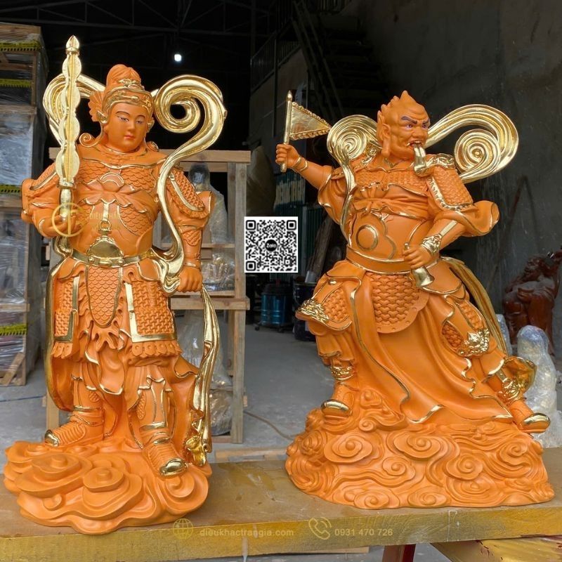 Hình ảnh mẫu Tượng 2 vị Hộ Pháp trong Phật giáo 50cm