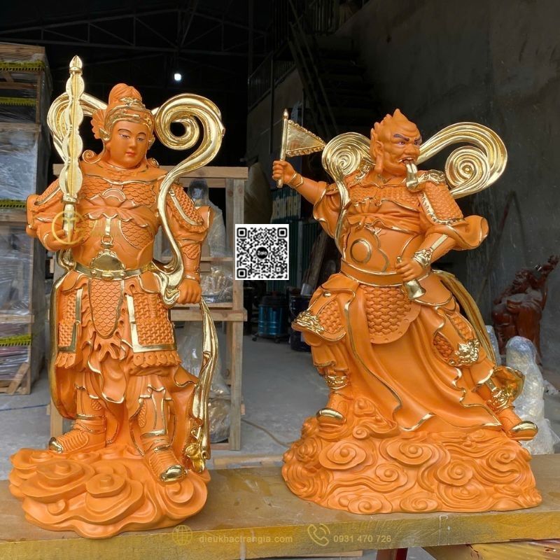 Hình ảnh mẫu Tượng 2 vị Hộ Pháp trong Phật giáo 50cm