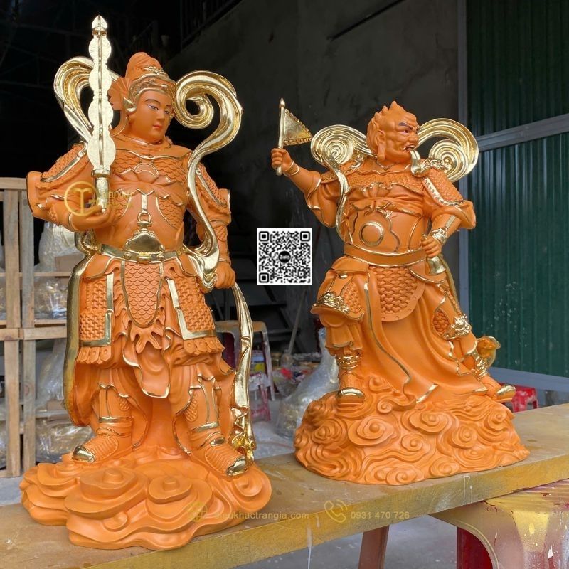 Hình ảnh mẫu Tượng 2 vị Hộ Pháp trong Phật giáo 50cm
