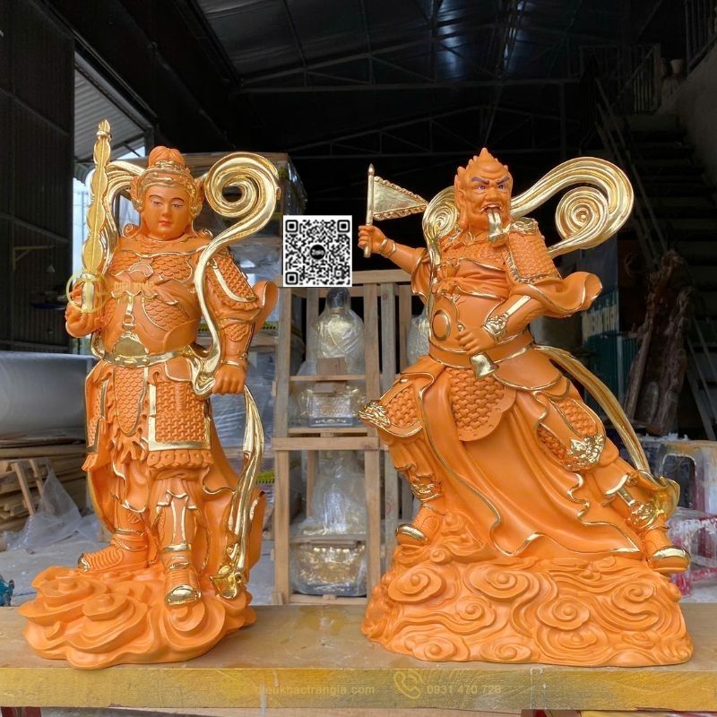 Hình ảnh mẫu Tượng 2 vị Hộ Pháp trong Phật giáo 50cm