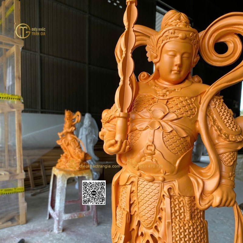 Hình ảnh mẫu Tượng 2 vị Hộ Pháp trong Phật giáo 50cm