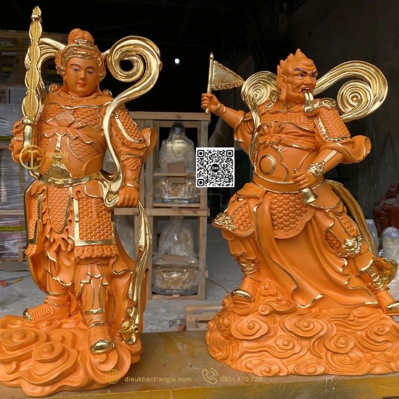 Hình ảnh mẫu Tượng 2 vị Hộ Pháp trong Phật giáo 50cm