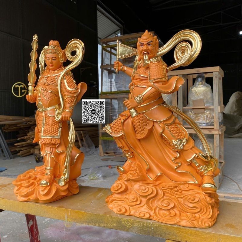 Hình ảnh mẫu Tượng 2 vị Hộ Pháp trong Phật giáo 50cm