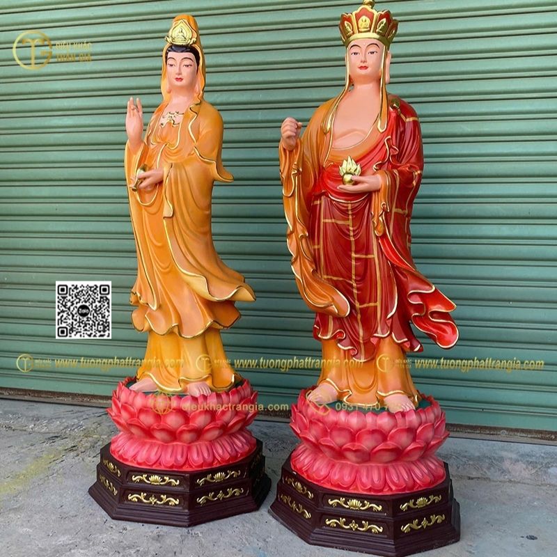 Hình ảnh mẫu Tượng Quan Âm Địa Tạng composite 130cm