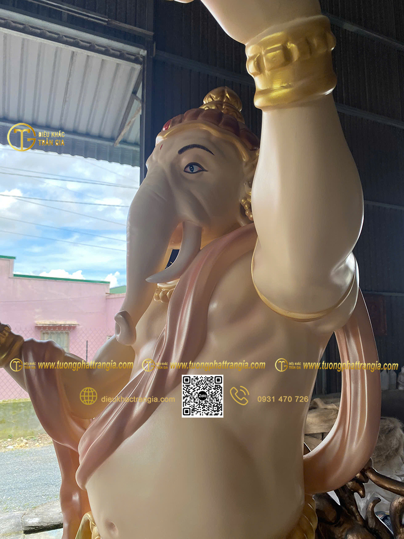Hình ảnh mẫu Tượng Thần Voi Thái Lan Ganesha đứng 200cm