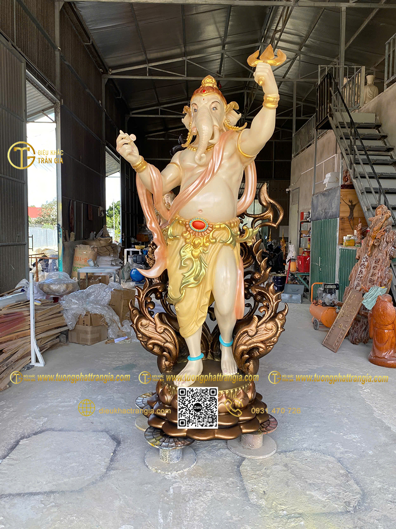 Hình ảnh mẫu Tượng Thần Voi Thái Lan Ganesha đứng 200cm